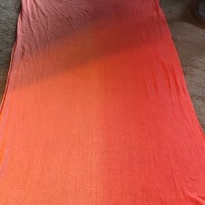 Scarf 76” by 36” peach tiered colors